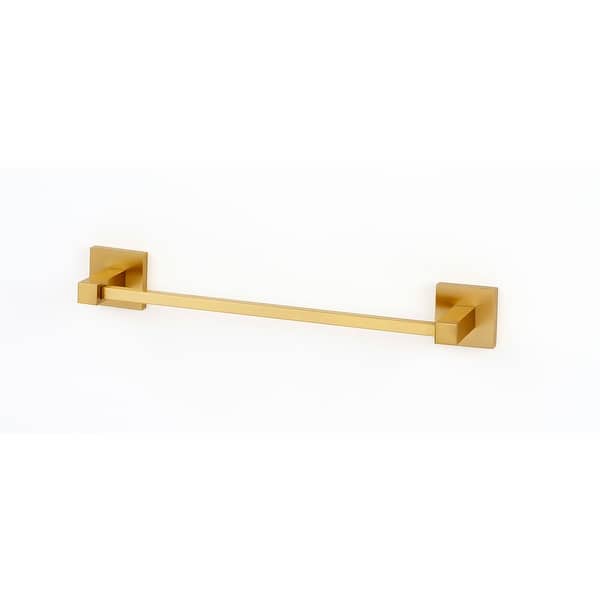 slide 1 of 1, Alno Contemporary II 18" Wide Solid Brass Square Bathroom Towel Bar Satin Brass