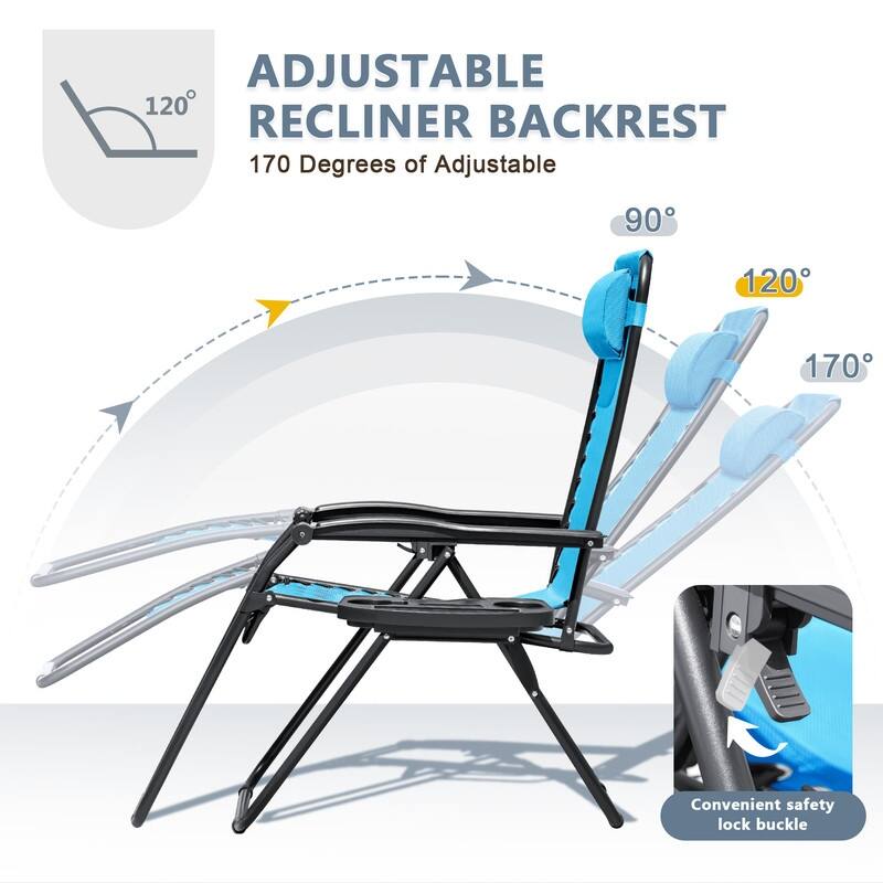 Homall Patio Zero Gravity Chair Lawn Lounge Chair with Pillow Set of 2