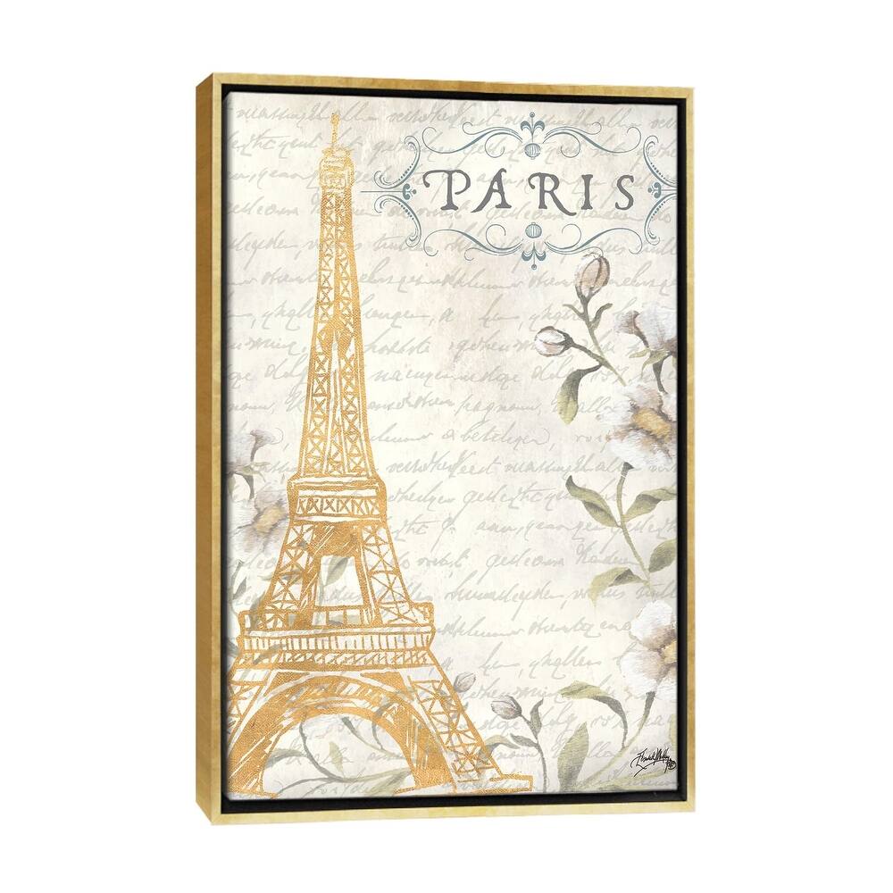 iCanvas "Golden Paris I" by Elizabeth Medley Framed Canvas Print