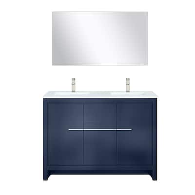 Lafarre Bath Vanity with Cultured Marble Top, Sink, Mirror and Brushed Nickel Faucet