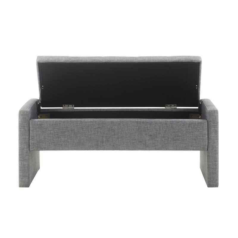 Modern Bed End Bench with Storage,Upholstered Large Foot Rest Stool, Comfy Window