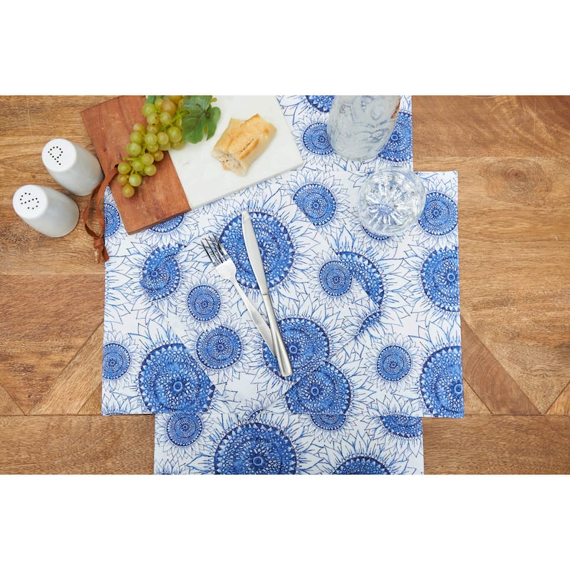 Blue Harvest Sunflower Placemat Set 6