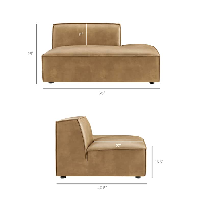 Restore 6-Piece Vegan Leather U-Shaped Armless Sectional Sofa