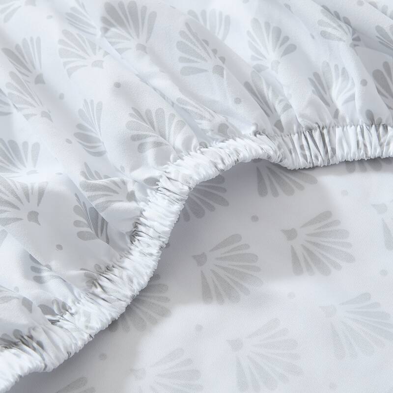 Lush Decor Scallop Fan Gray Sheet Set