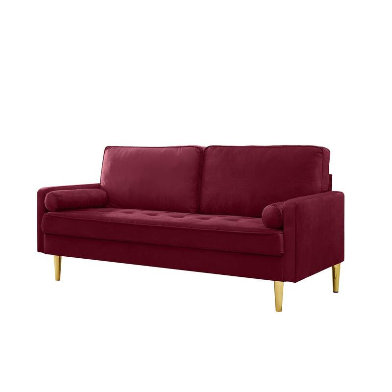 Rustic Loveseat Sofa Couch with Metal Legs, 2-Seater Settee Sofa Love Seat with Cushions for Living Room
