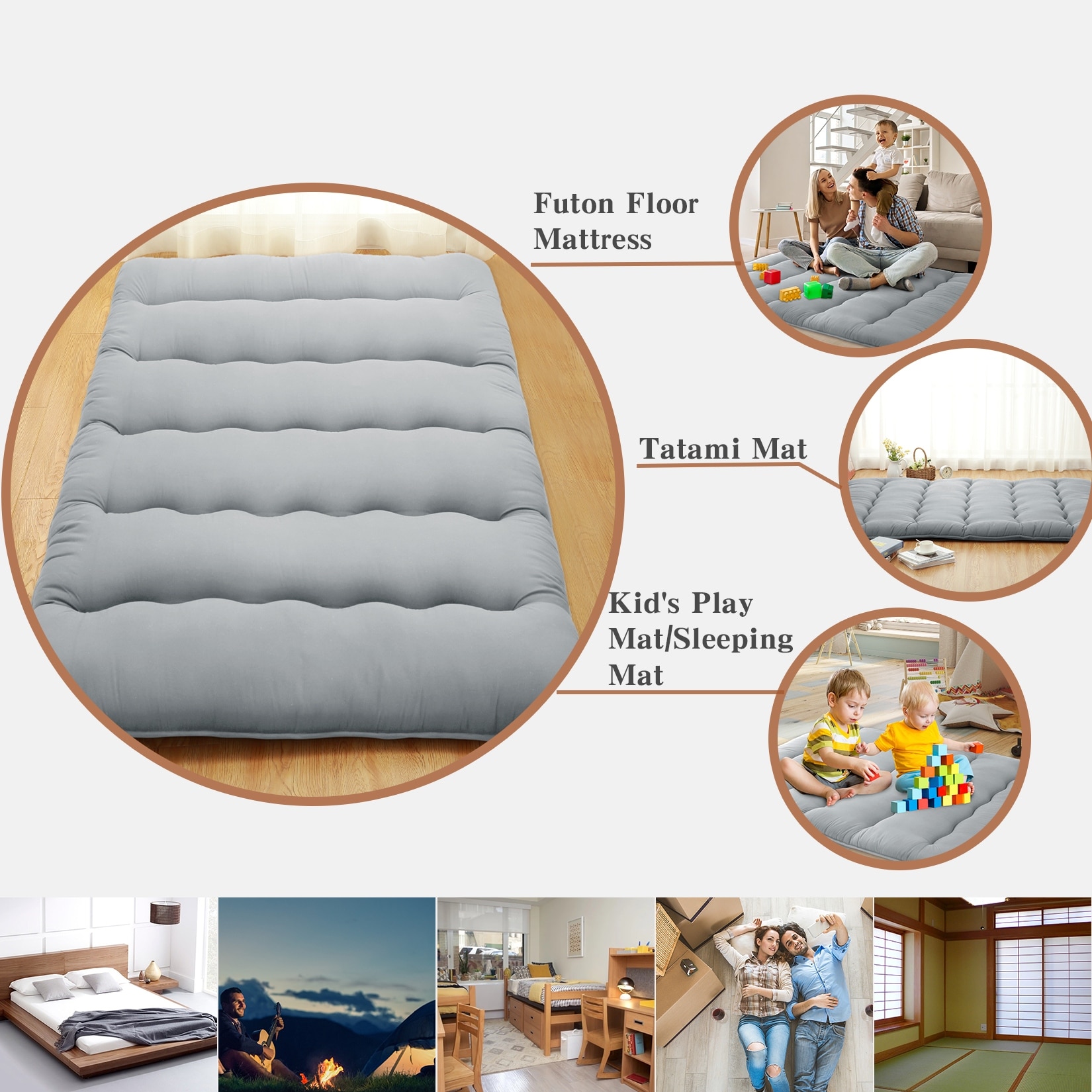 Portable Thick Tatami Floor Mattress Futon