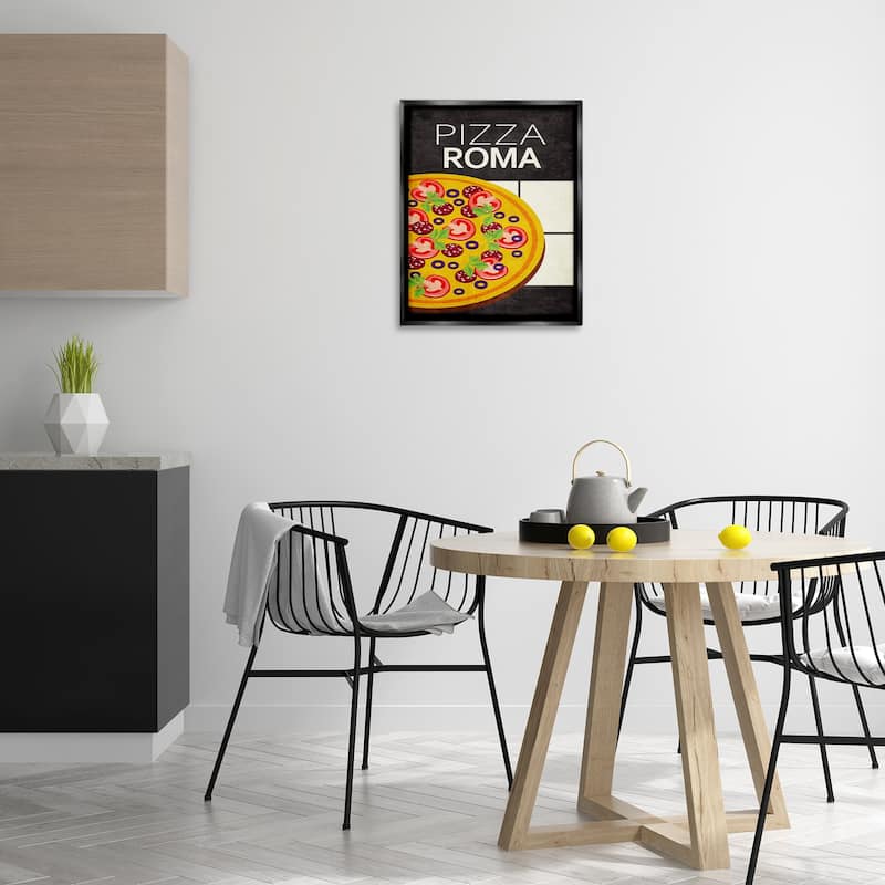 Stupell Pizza Roma Classic Kitchen Framed Floater Canvas Wall Art Design By Kim Allen
