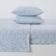 preview thumbnail 47 of 87, Great Bay Home Extra Soft Cotton Flannel Printed Bed Sheet Set King - Snowflake - Mosaic Blue
