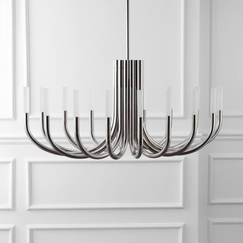 SAFAVIEH Couture Evonne 12-Light Adjustable Chandelier with LED Bulbs - 50"W x 22"D x 62"H