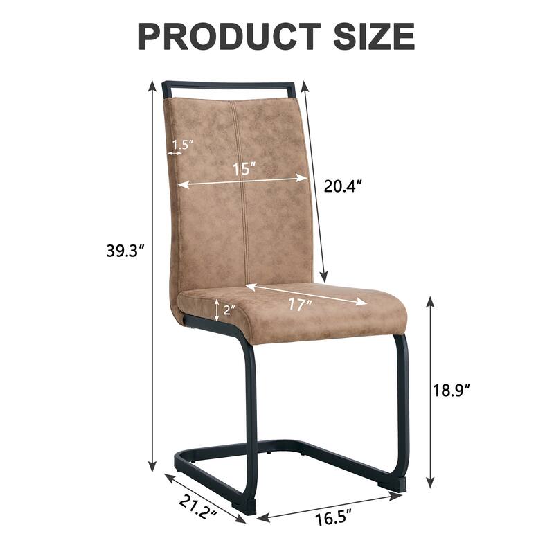 Modern Dining Chair Set of 4, High Back Upholstered Side Chair with C-Shaped Tube Metal Legs Office Chair, Club Guest Chair