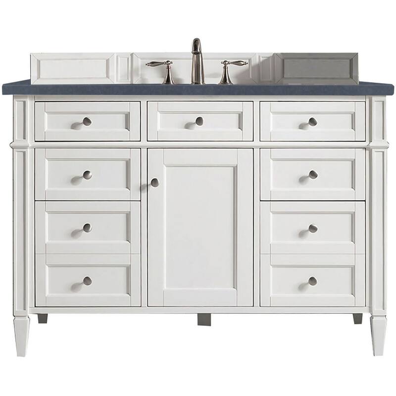 James Martin Vanities 655-V48-3CSP Brittany 48" Single Basin Poplar - Bright White - Painted