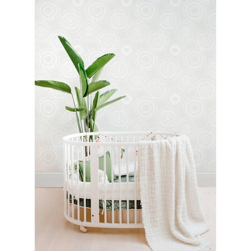 Chesapeake Sonnet Platinum Floral Wallpaper - 20.9 x 396 x 0.025