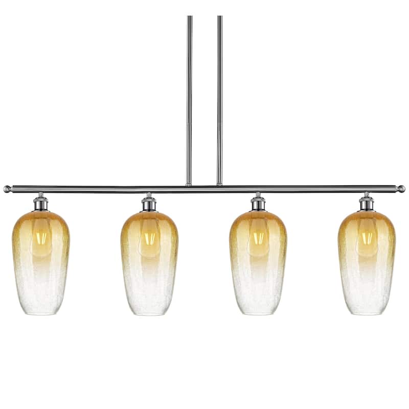 Innovations Lighting 516-4I-16-48 Brookhaven Flute Linear Brookhaven - Brushed Satin Nickel / Amber