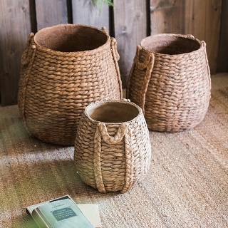 Rustic Rope Baskets RusticReach Large Rope Basket Cement Planter - Bed Bath & Beyond - 37760380