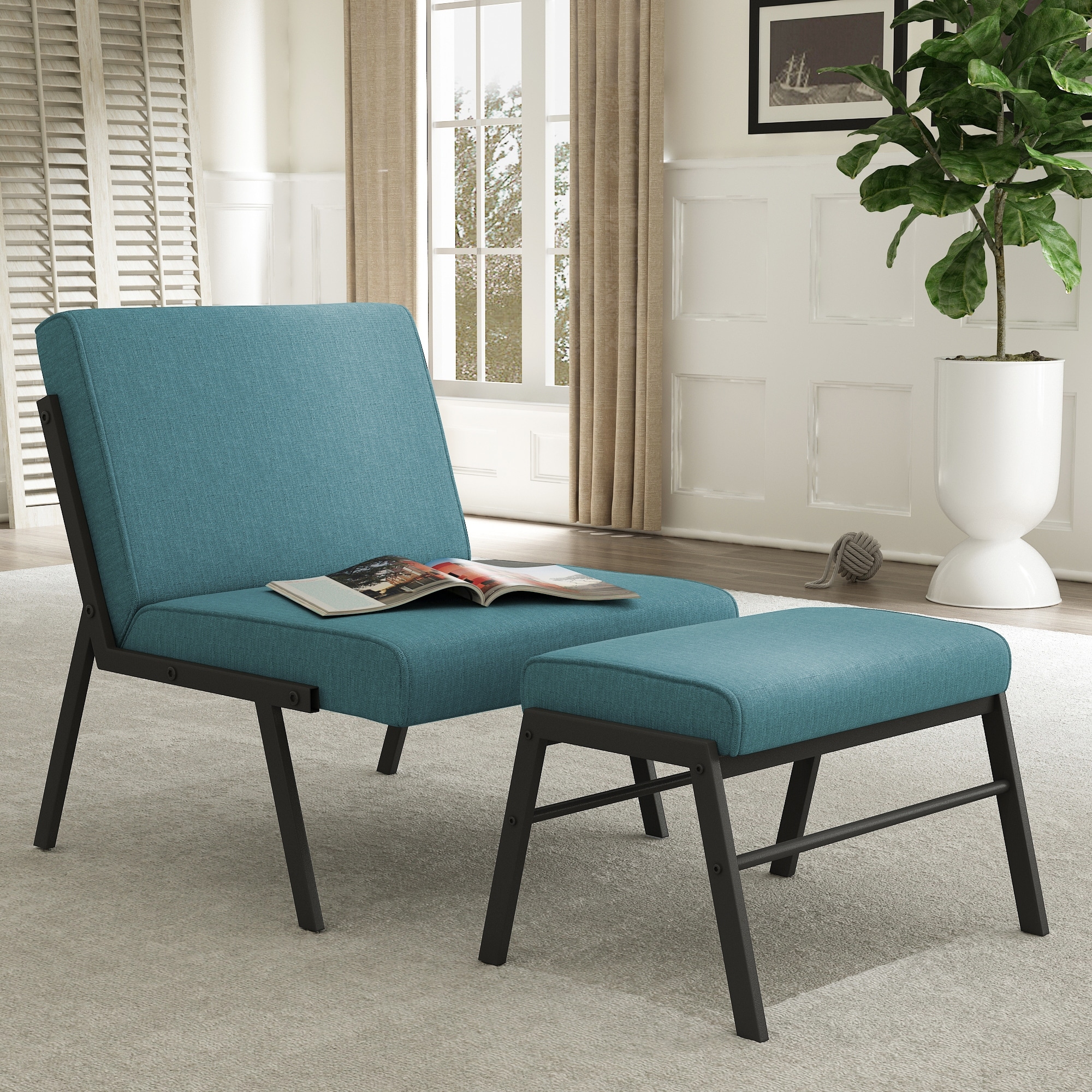 Sofa chair and sale footstool