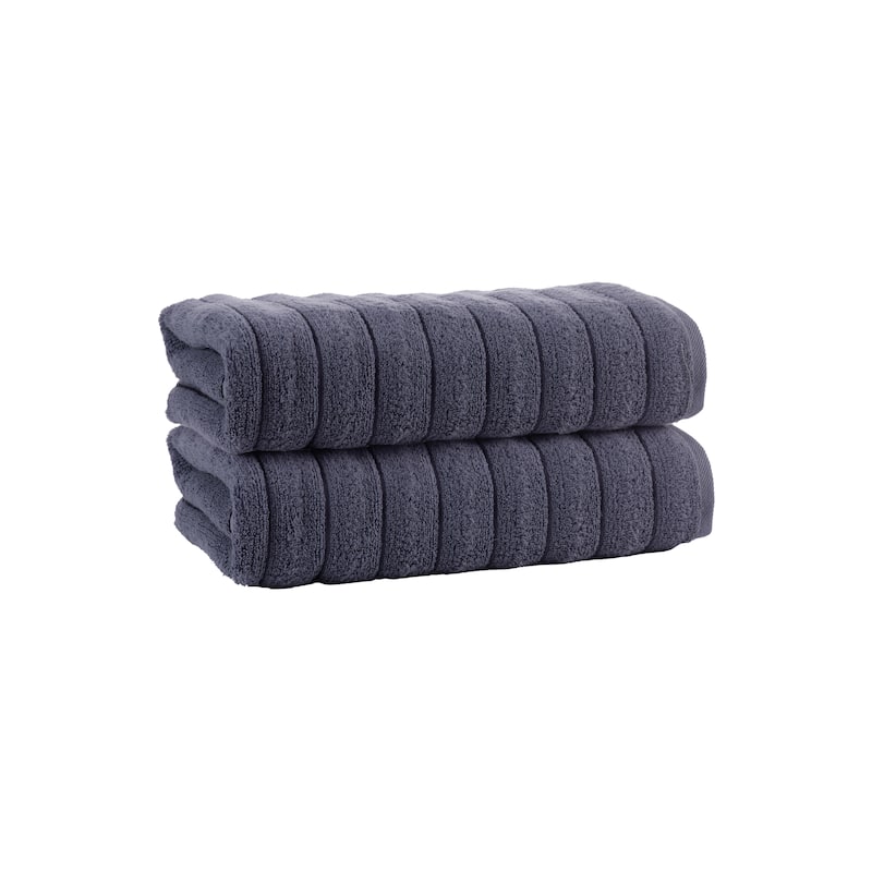 Vague Turkish Cotton 2 pcs Bath Sheets - 35'x67' Bath Sheet - Anthracite