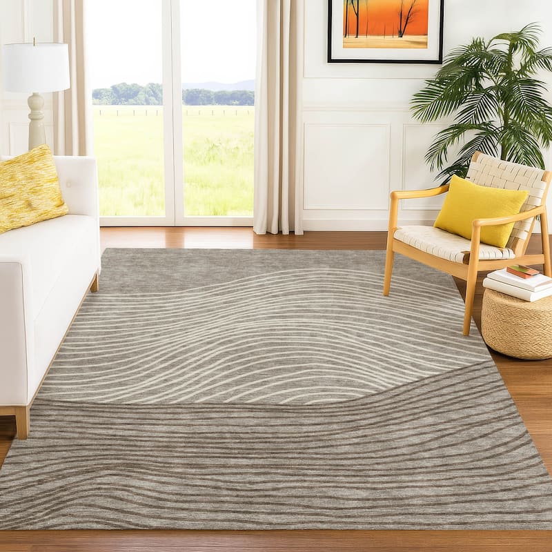 Machine Washable Indoor/ Outdoor Modern Arches Chantille Rug