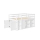 preview thumbnail 9 of 11, Twin Size Kids Loft Bed with Storage & Wardrobe, Solid Wood Pine Frame, Low Loft Bed White Kids Storage Bed