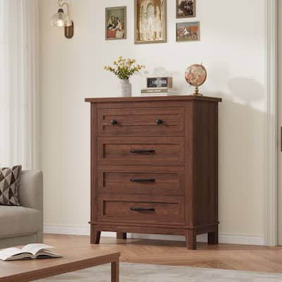 4 Dresser for Bedroom, 34.8" Tall Wooden Freestanding Chest of Drawers