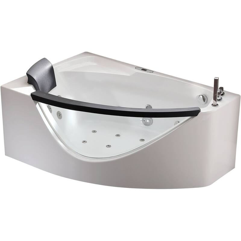 Eago 39-2/5" Soaking Bathtub for Corner Installations with Right Drain - White