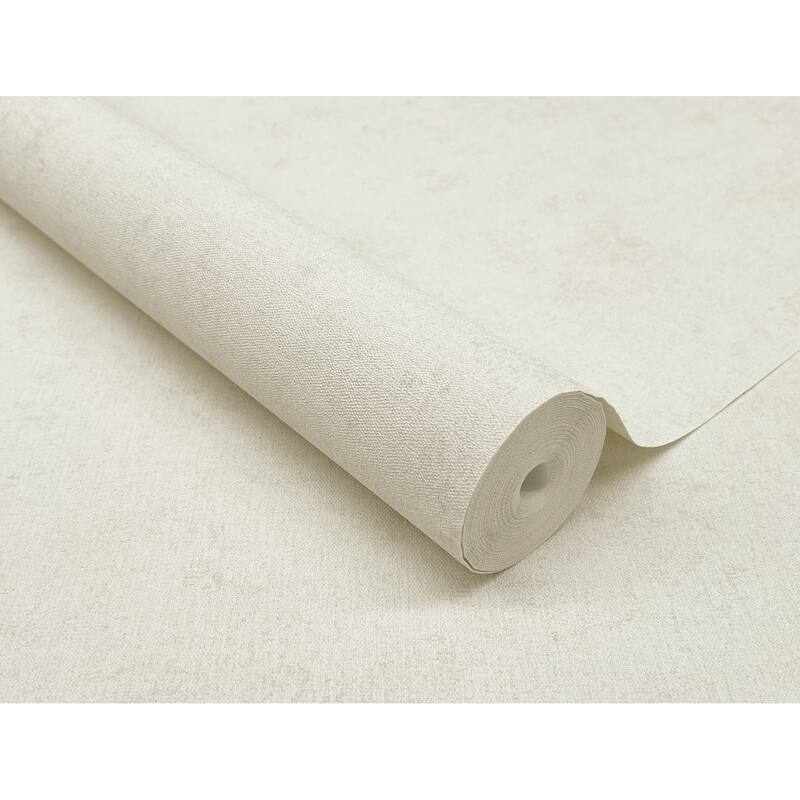 A-Street Prints Cullen White Faux Linen Wallpaper