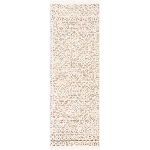 slide 2 of 4, Livabliss Berlin Global Moroccan Area Rug Ivory/Brown - 2' 7" x 7' 3"