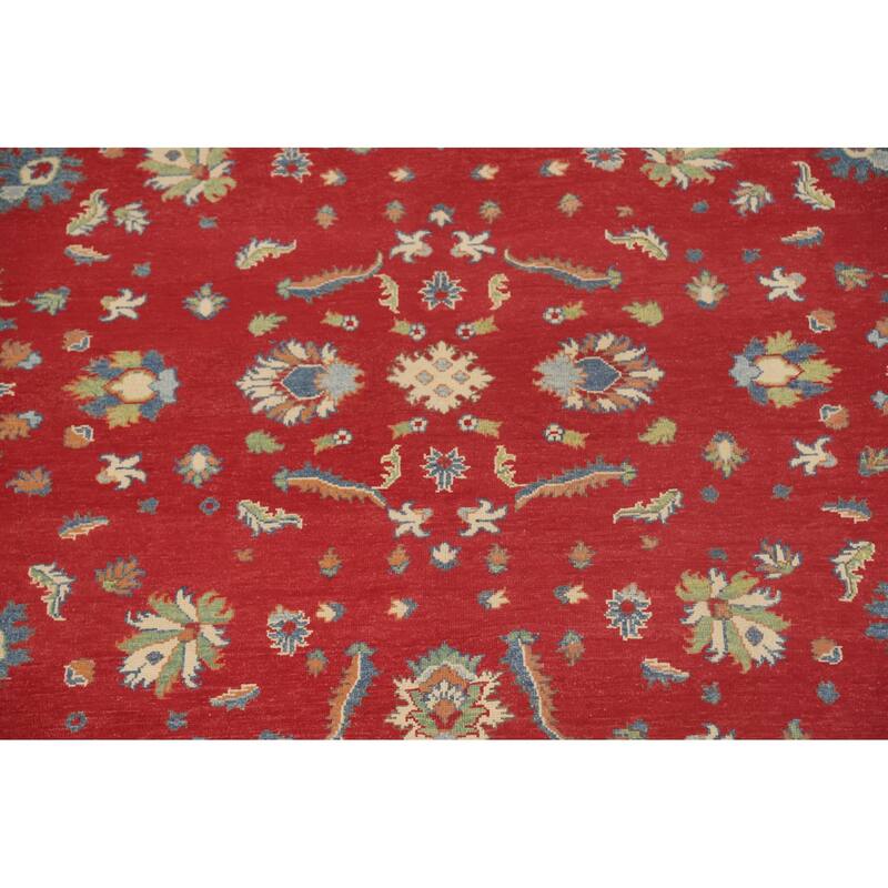 Red Kazak Oriental Area Rug Hand-Knotted Traditional Wool Carpet - 8'9"x 11'8"