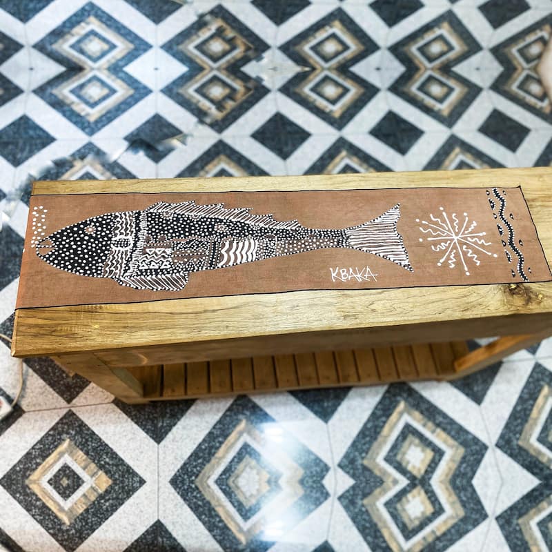 Novica Handmade Big Fish Cotton Table Runner