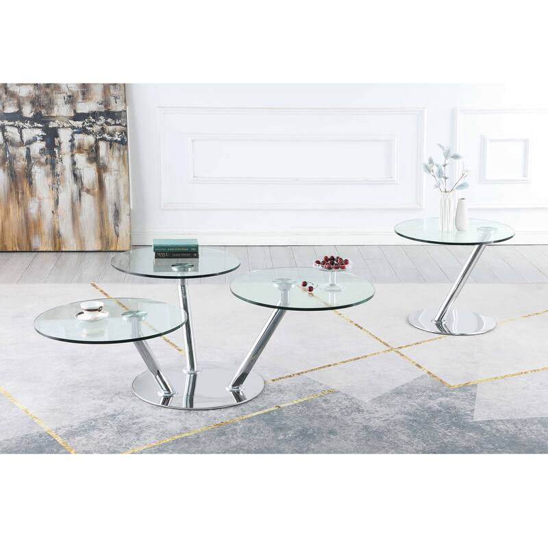 Somette Triple Surface Rotating Cocktail Table