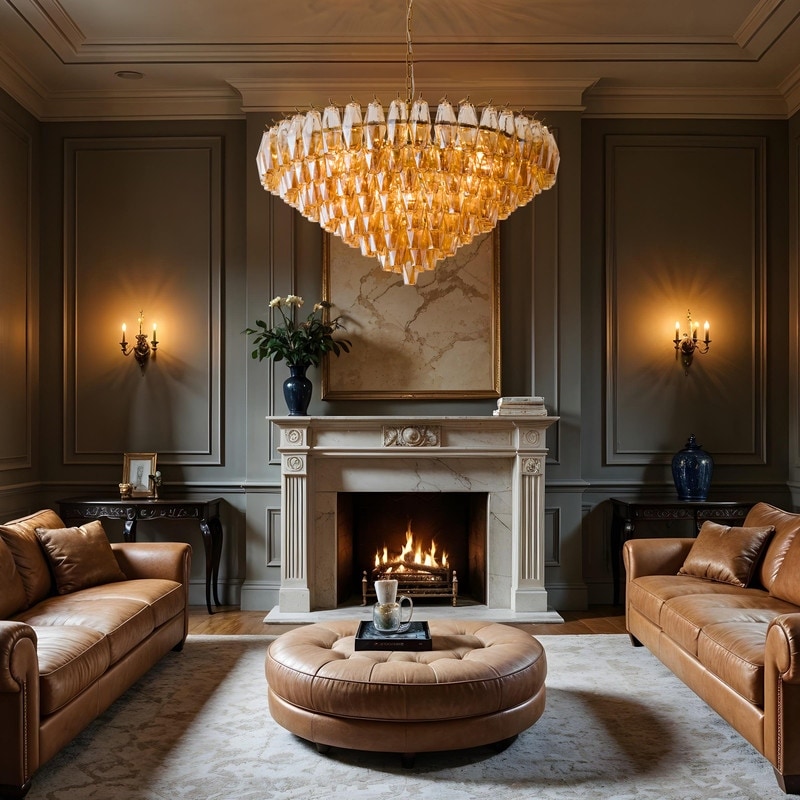KAYLA 37in Modern Extra Large Gold/Black Chandeliers