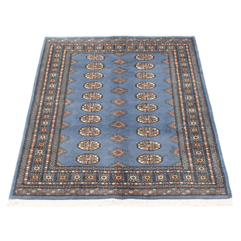 ECARPETGALLERY Hand-knotted Peshawar Bokhara Baby Blue Wool Rug - 4'1 x 5'11
