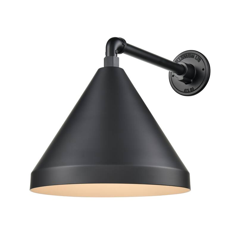 R Series 1-Light Cone Shade Satin Black - Satin Black