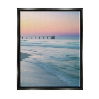 Stupell Beach Waves Photography Framed Floater Canvas Wall Art Design ...