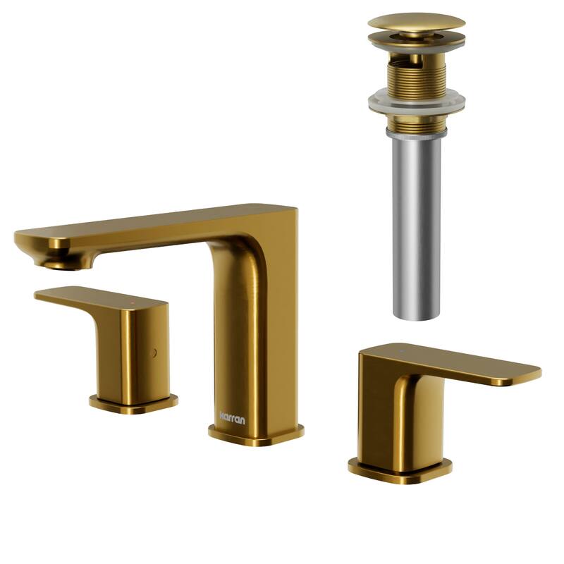 Karran Venda KBF514 2-Handle Three Hole Widespread Bathroom Faucet with Matching Pop-up Drain - Gold