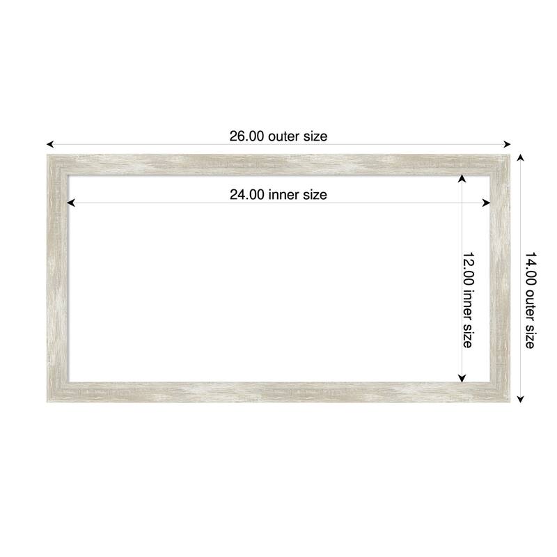 Amanti Art Crackled Metallic Narrow Framed Dry Erase Magnetic Board - 26 x 14 in
