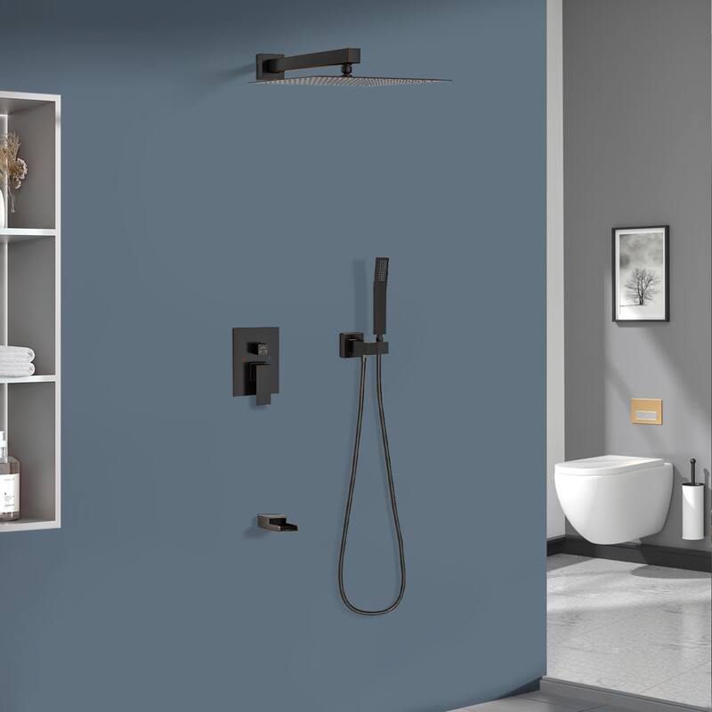Topcraft 12-Inch Wall Mounted Square Shower System with Rough-in Valve - 12*12