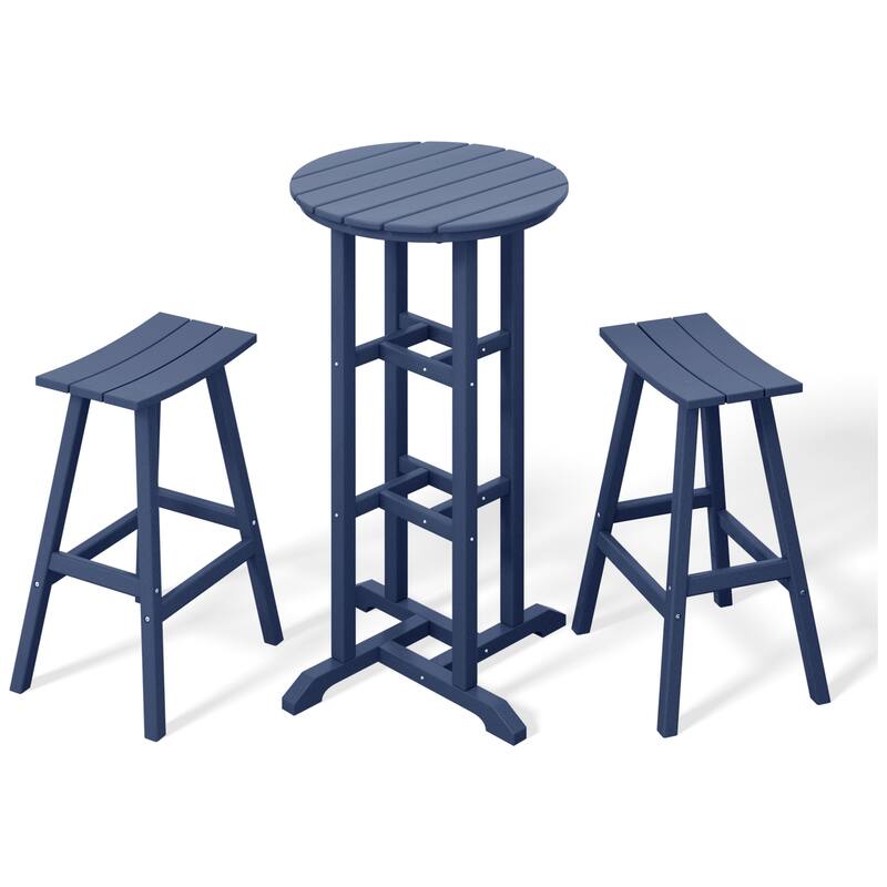 Laguna Hdpe All Weather Outdoor Patio Bistro Bar Set (3-Piece Set)