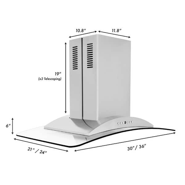 ZLINE Convertible Vent Island Mount Range Hood Overstock 13180856