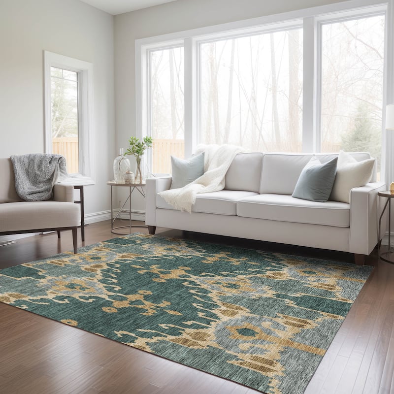 Machine Washable Indoor/ Outdoor Chantille Boho Global Rug