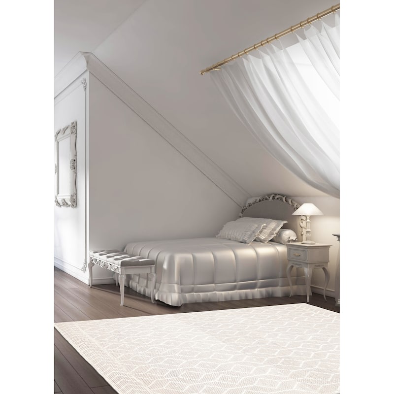 ECARPETGALLERY Braid weave Sienna Cream Wool Rug - 6'0 x 9'0