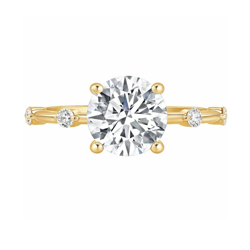 Auriya 14K Gold Tapered Round Lab Grown Diamond Engagement Ring 1.12 - 5.28ct. tw. (F-G, VS)
