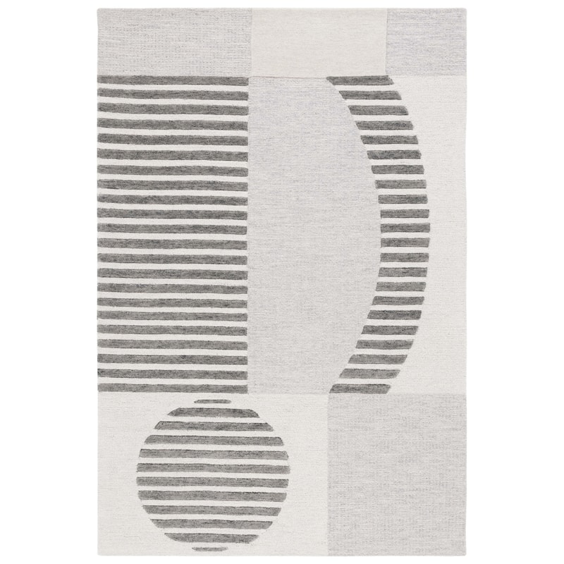 SAFAVIEH Handmade Chatham Hadwig Mid-Century Modern Wool Rug - 3' x 5' - Grey/Dark Grey