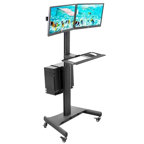 Shop Mount-It! Mobile PC Desktop Workstation for Dual ...