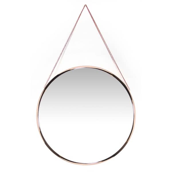 Carson Carrington Kabbo Pink Rose Gold Round Wall Mirror Gold Copper 19 X 21 X 3 Overstock 18077948