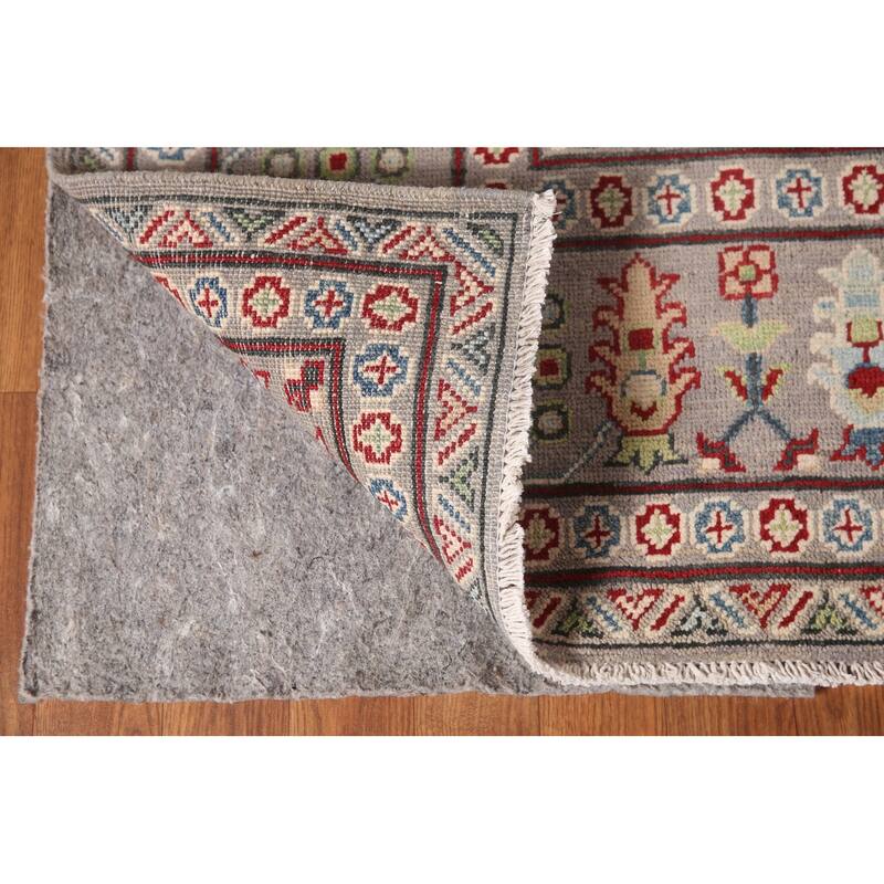 All-Over Gray Kazak Oriental Area Rug Handmade Wool Carpet - 8'5"x 11'0"