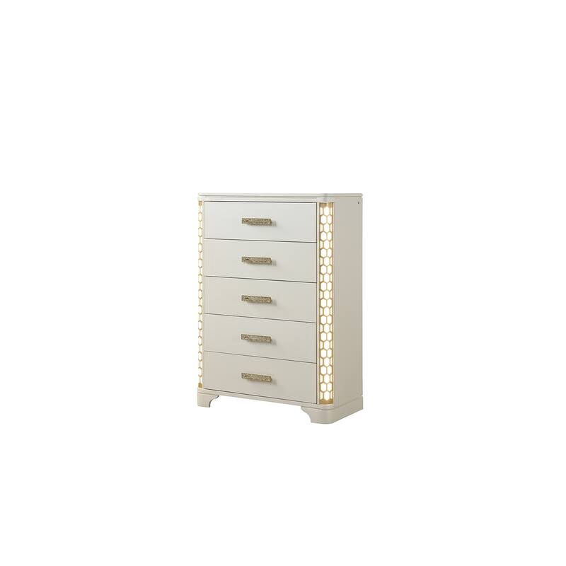 Jasmine Traditional Style 4PC/5PC LED Vanity Bedroom Set Made with Wood