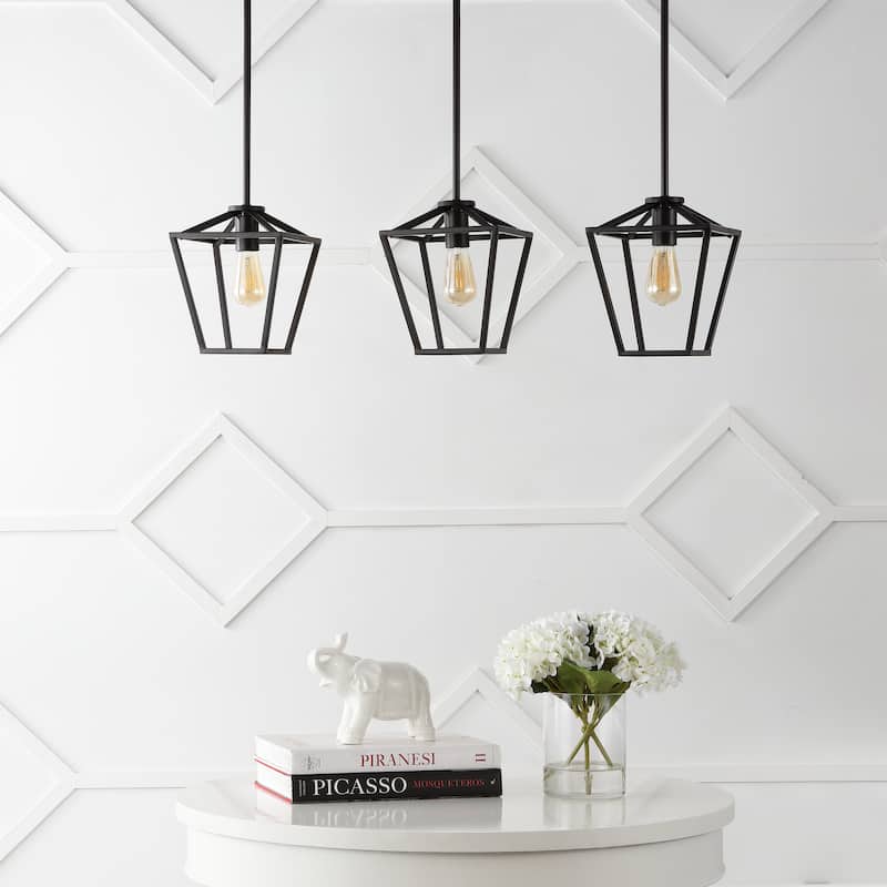 Amara 7.88" 1-Light Industrial Farmhouse Iron LED Pendant, Oil Rubbed Bronze by JONATHAN Y