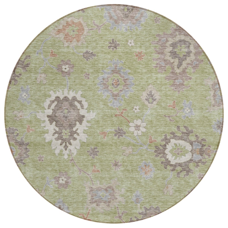 Machine Washable Indoor/ Outdoor Chantille Traditonal Kashan Rug