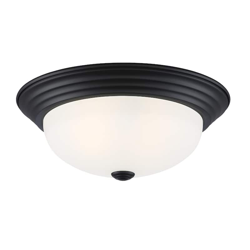 Designers Fountain Decorative Flushmount 2 Light 13" Wide Flush Mount - Matte Black