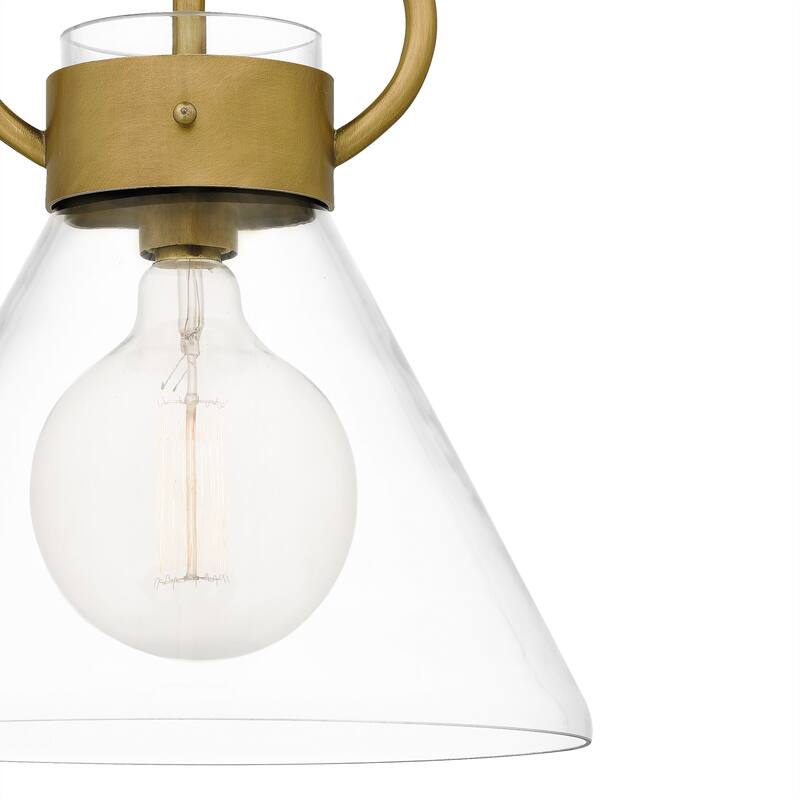 Webster 1-Light Weathered Brass Semi-Flush Mount